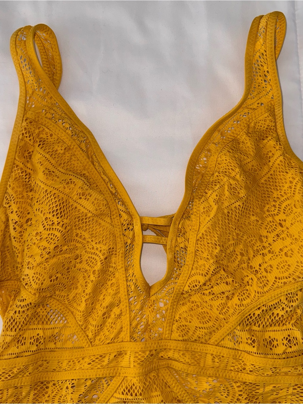 Becca Mustard Yellow One-Piece Swimsuit - Picture 2 of 4